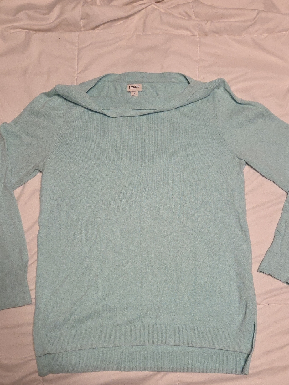 J. Crew Women's Pale Blue Wide Neck Sweater